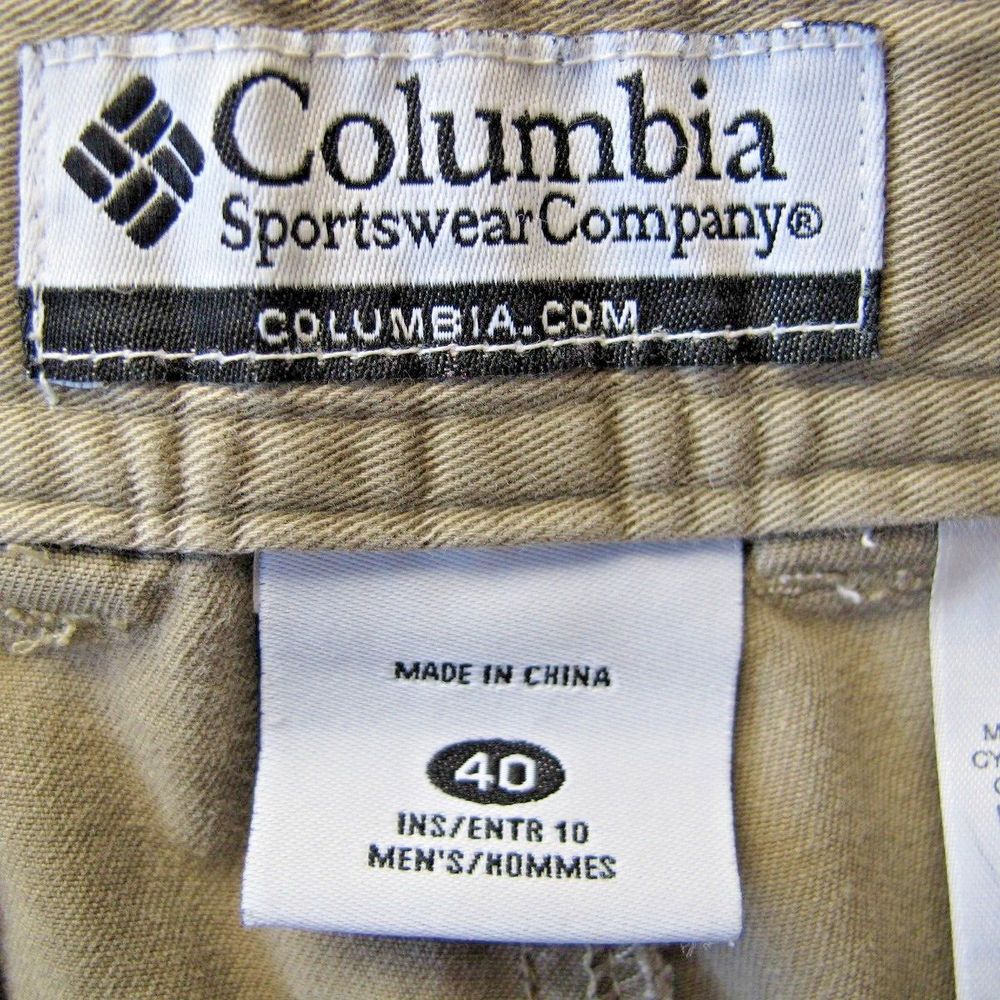 Men's Size 40 Columbia Beige Cotton Casual Flat‎ Front Cargo Casual Shorts - Picture 4 of 7